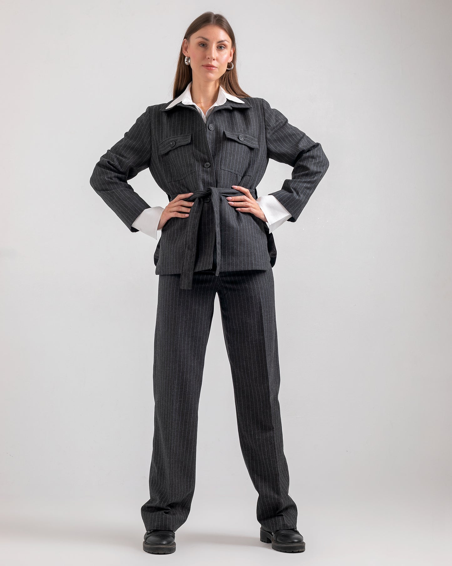 BELTED WOOL JACKET
