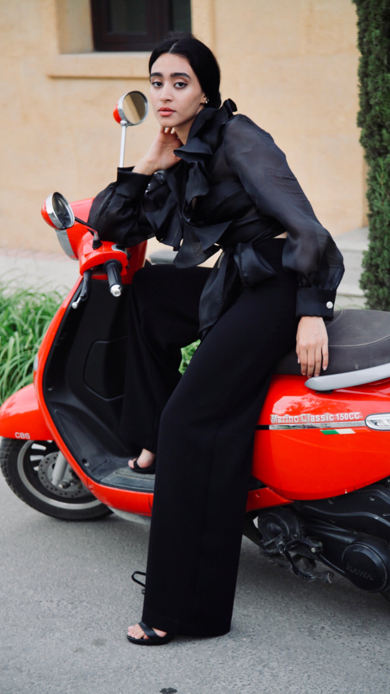 BLACK ORGANZA BLOUSE