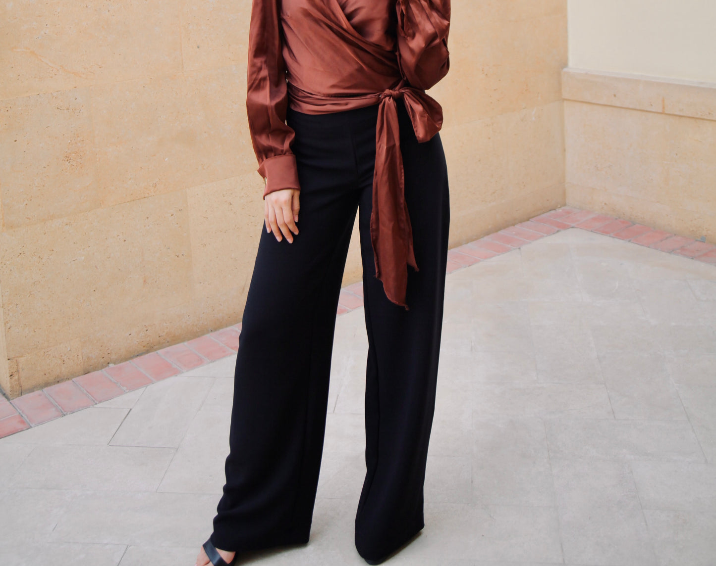 crepe Straight-leg pants