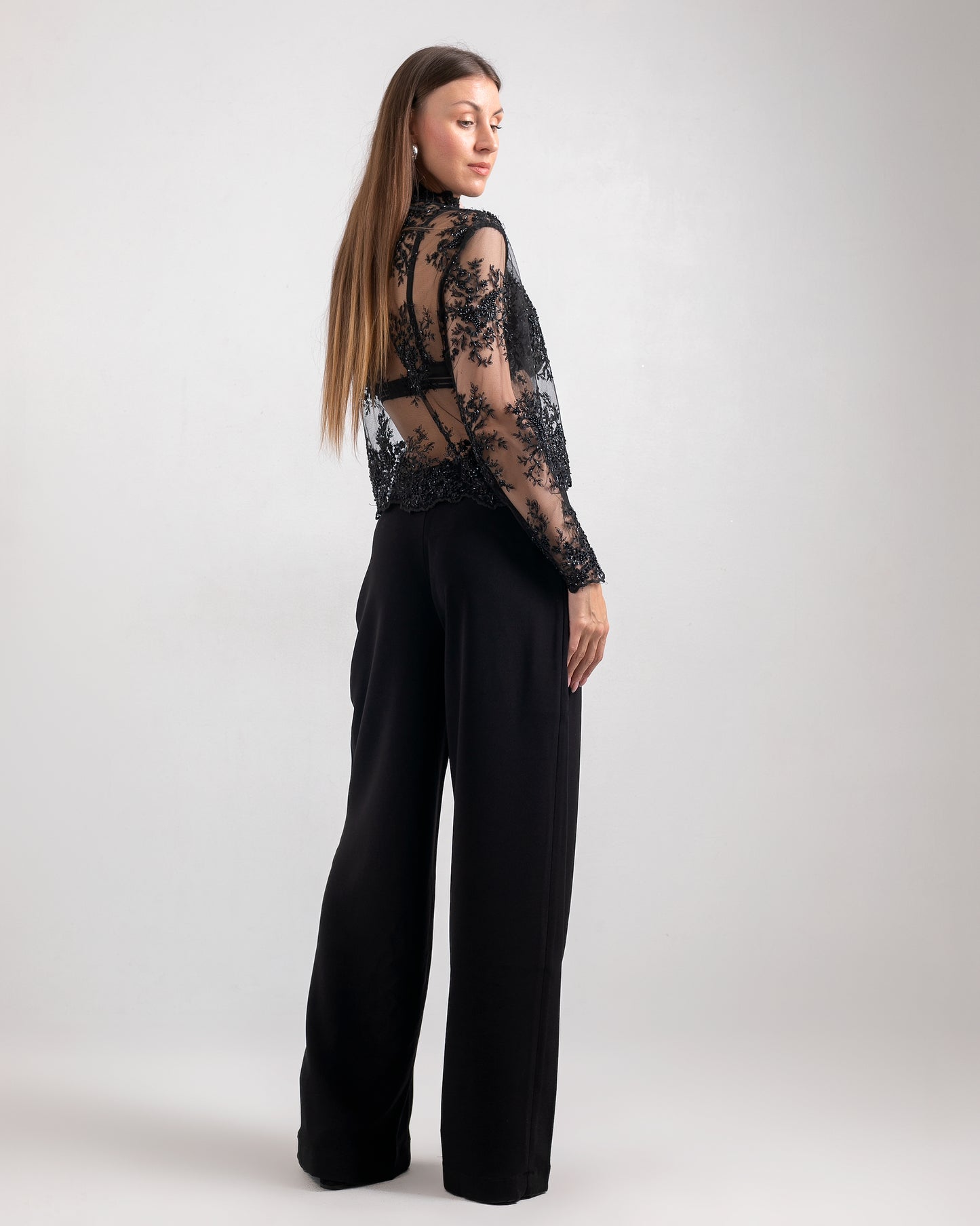BLACK SHEER TOP