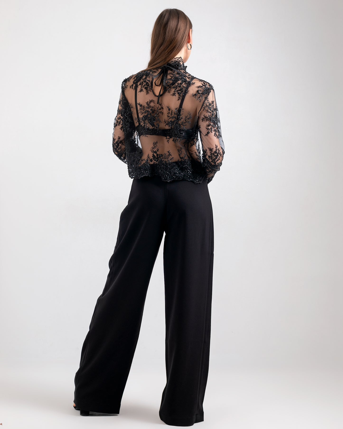 BLACK SHEER TOP