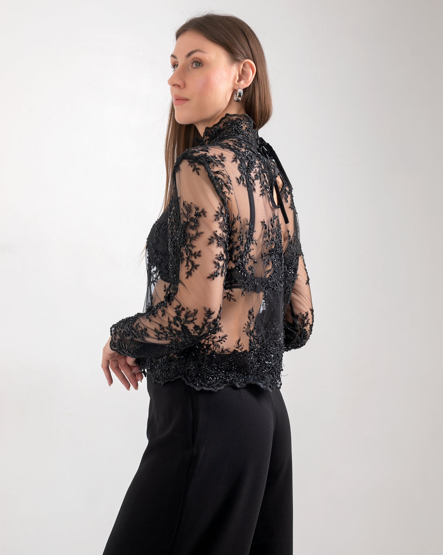 BLACK SHEER TOP