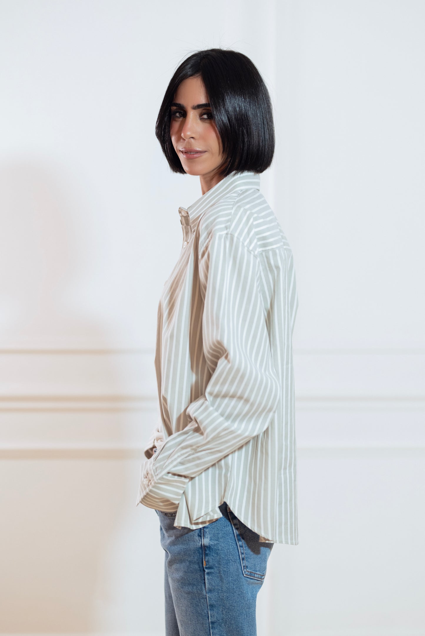 CLASSIC STRIPED GREY SHIRT