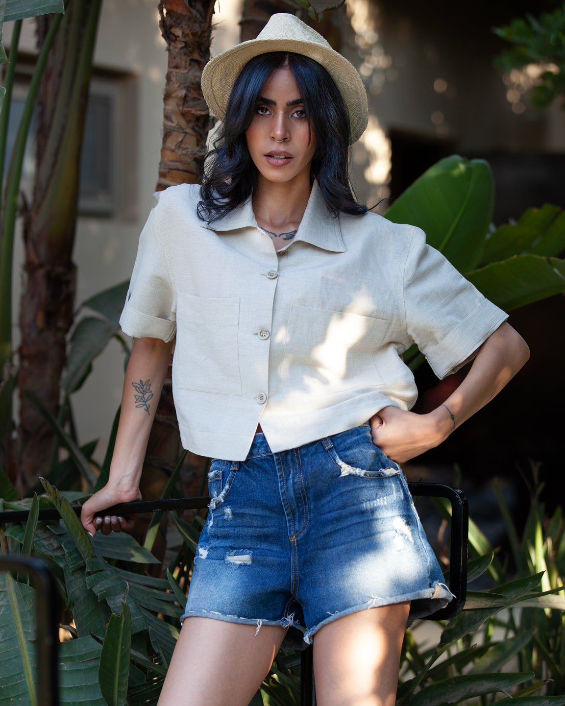 BEIGE LINEN SHIRT