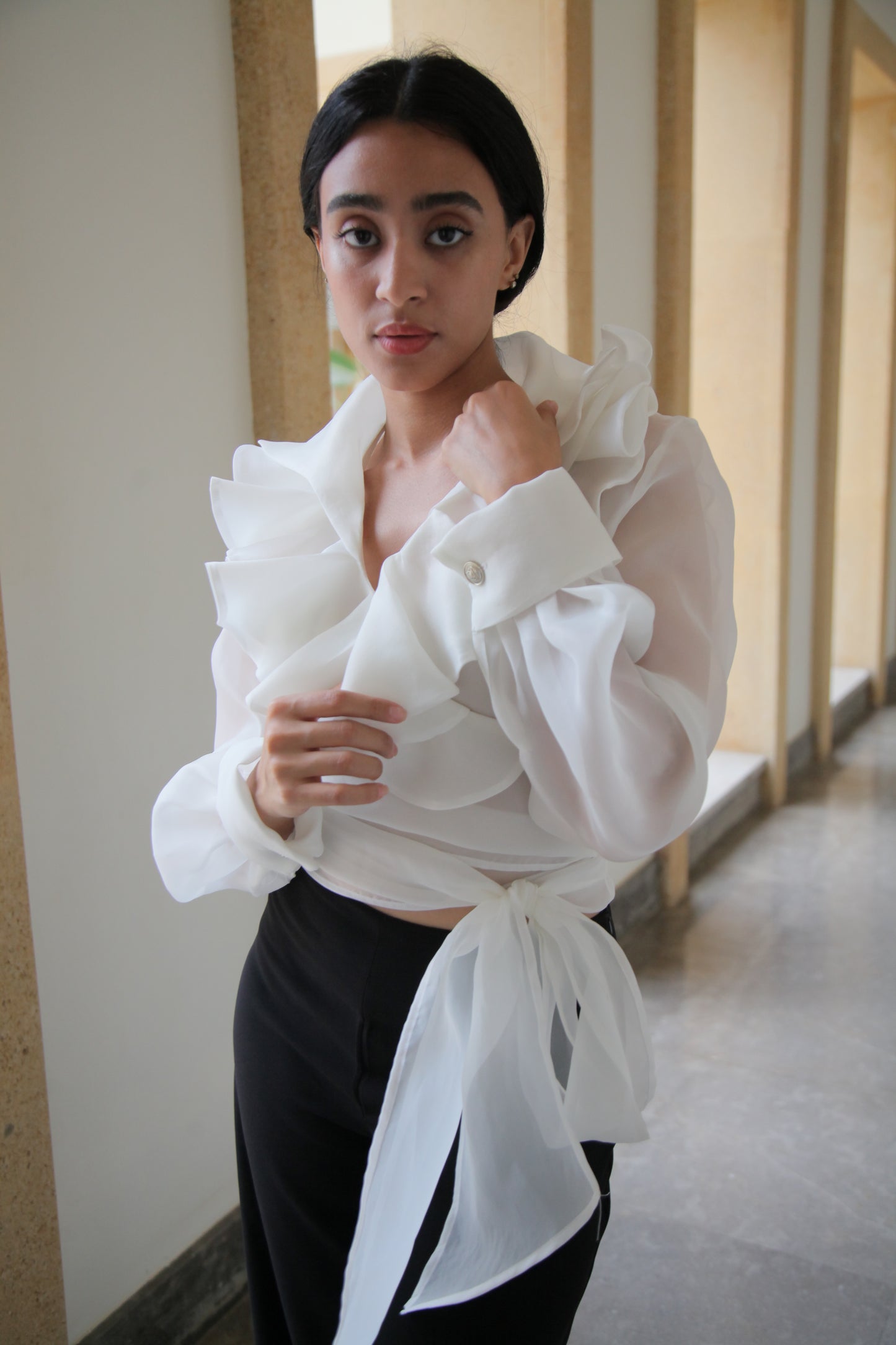 WHITE ORGANZA BLOUSE