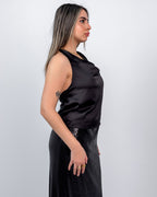 SATIN HALTER TOP