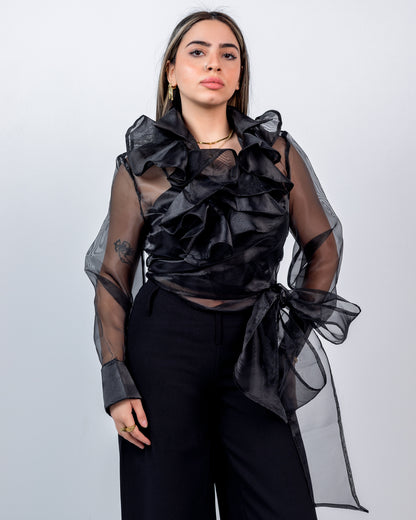 BLACK ORGANZA  BLOUSE