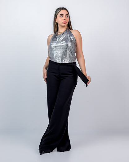 crepe Straight-leg pants
