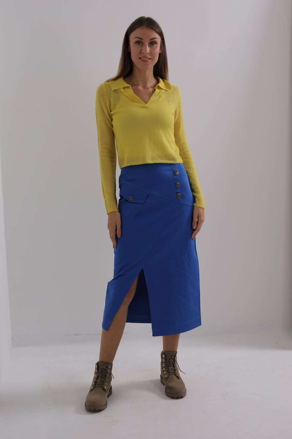 Blue midi skirt