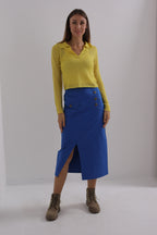 Blue midi skirt