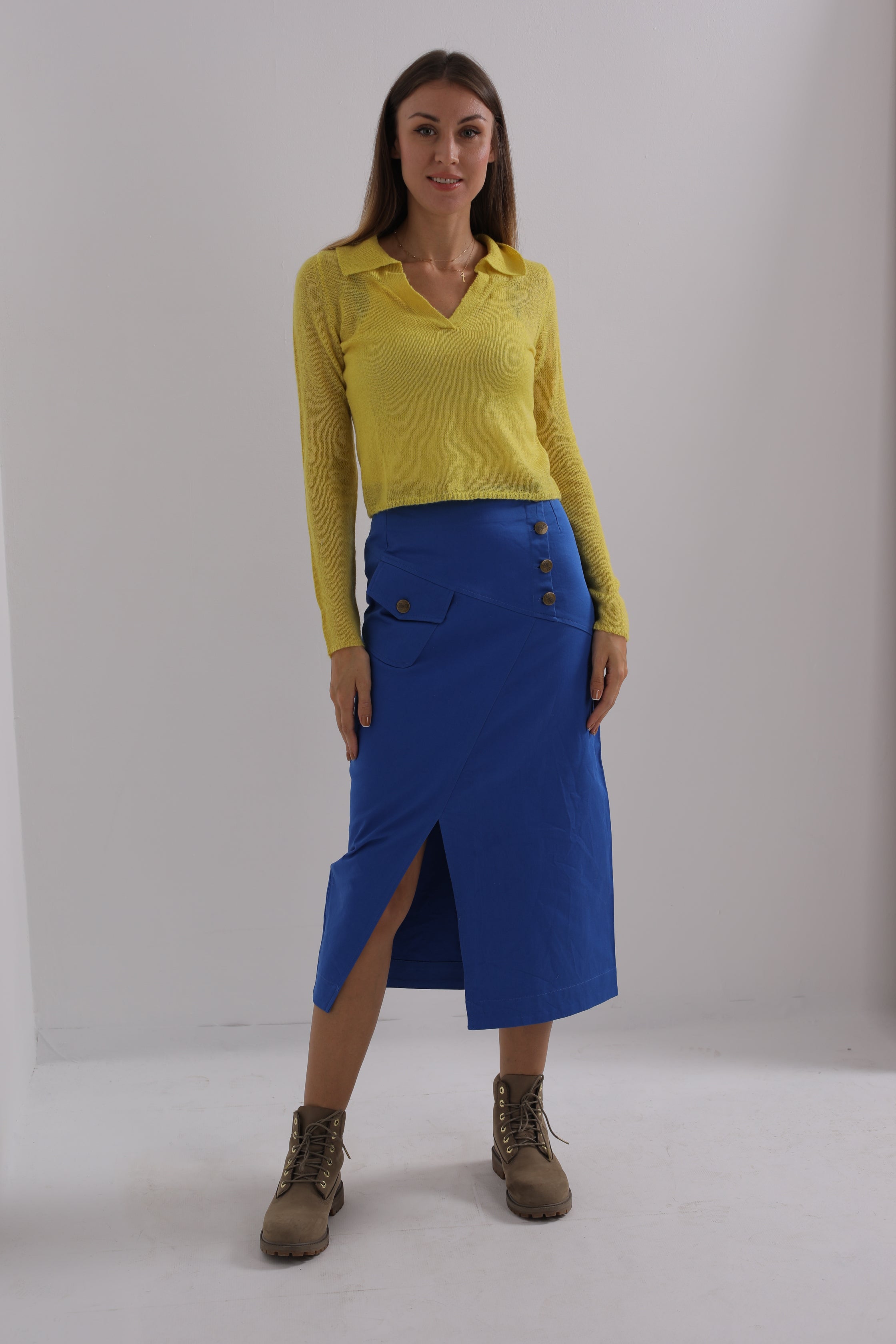 Blue midi skirt