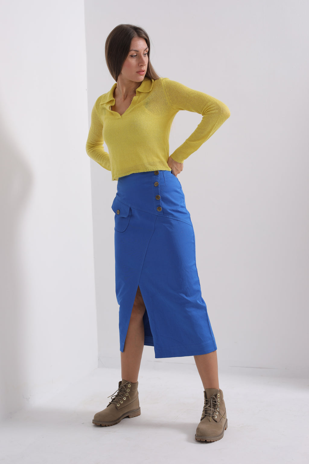 Blue midi skirt