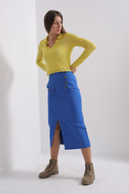 Blue midi skirt