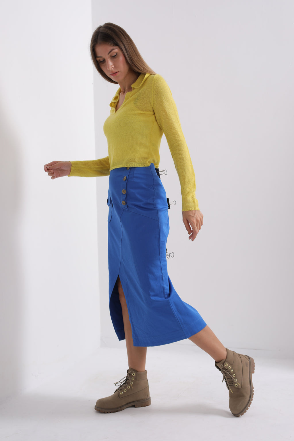 Blue midi skirt