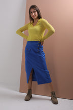 Blue midi skirt