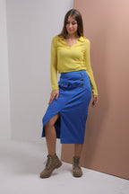 Blue midi skirt
