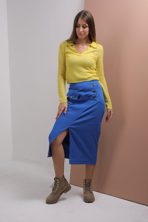 Blue midi skirt