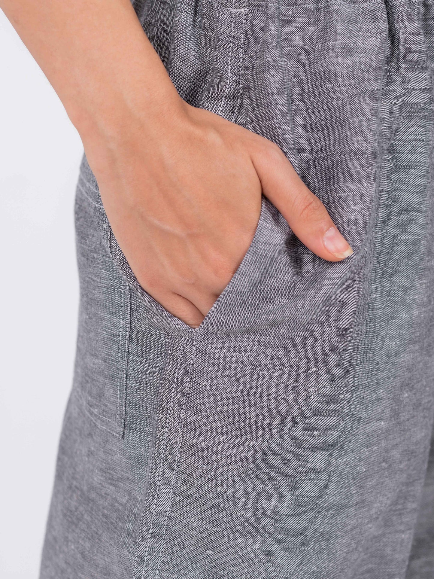 Gray Wide Leg Pants, 100% Linen