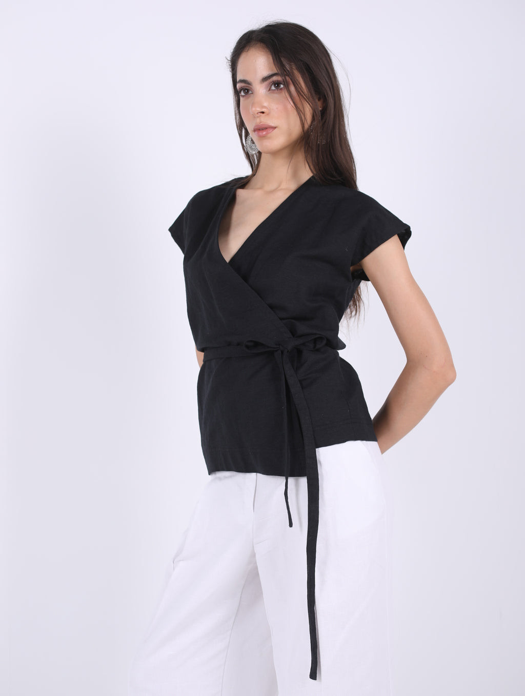 Linen Crossover Kimono