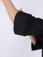 WRAP  BLACK COTTON  BLOUSE