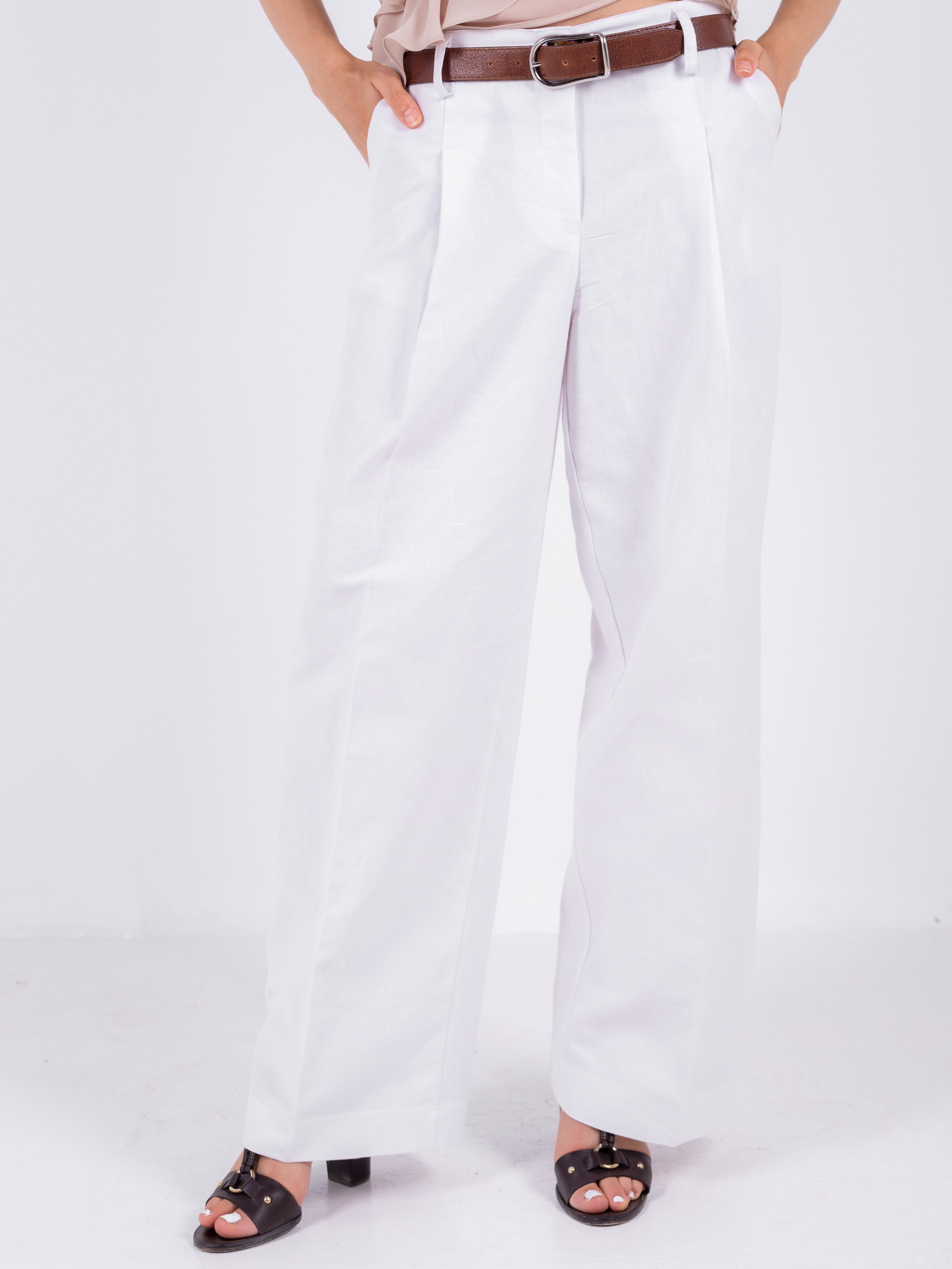 Linen Wide-Leg Pants