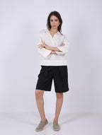 LINEN SHORT PLEATED BERMUDA SHORTS