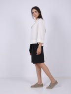 LINEN SHORT PLEATED BERMUDA SHORTS