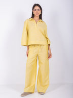 Linen blouse with collar shirt