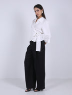 WRAP  WHITE  COTTON  BLOUSE