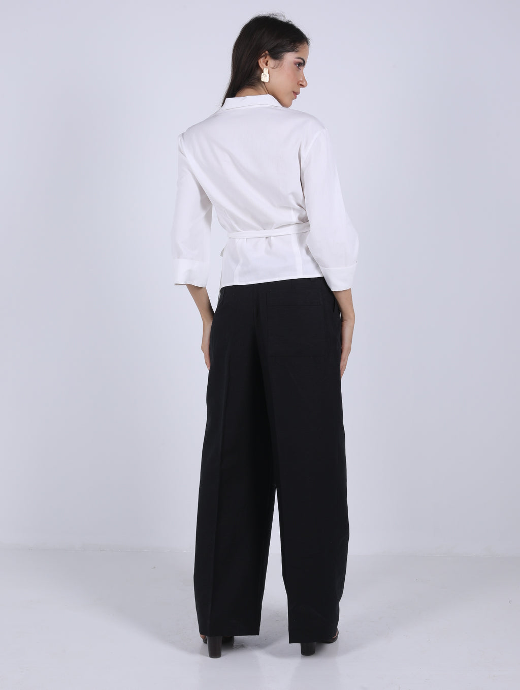 WRAP  WHITE  COTTON  BLOUSE