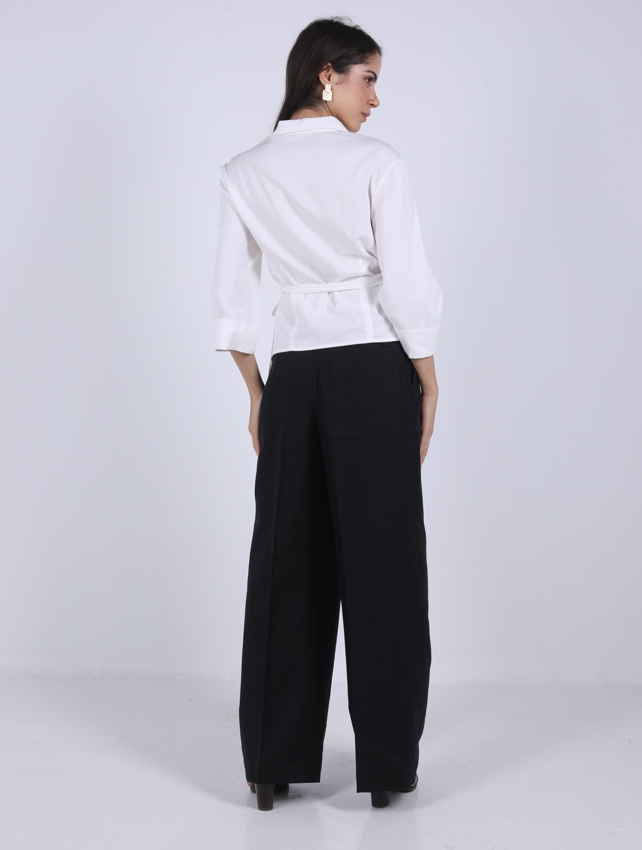 WRAP  WHITE  COTTON  BLOUSE