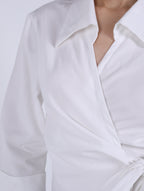 WRAP  WHITE  COTTON  BLOUSE