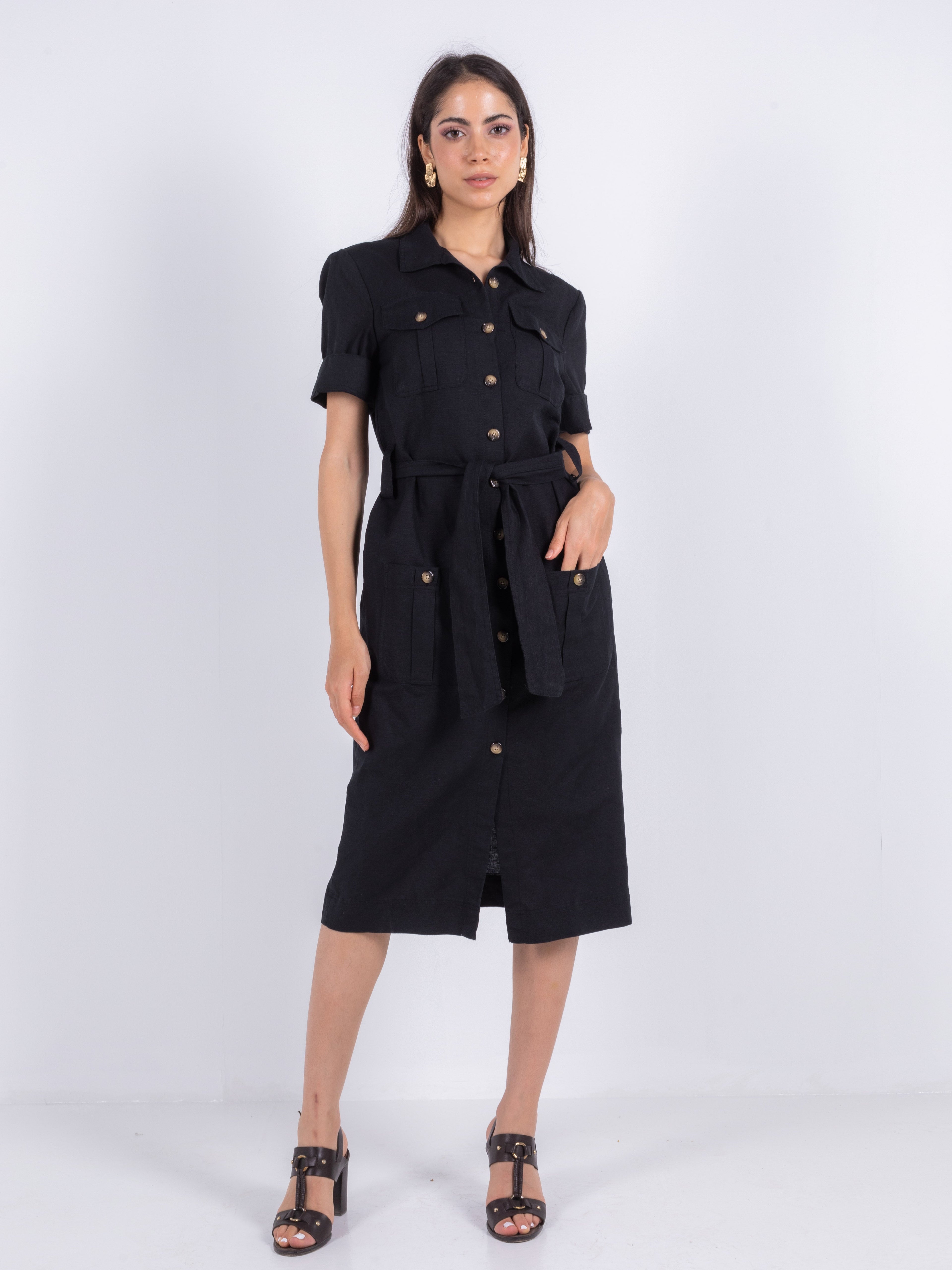 MIDI LINEN DRESS