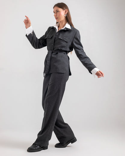 BELTED   WOOL   JACKET
