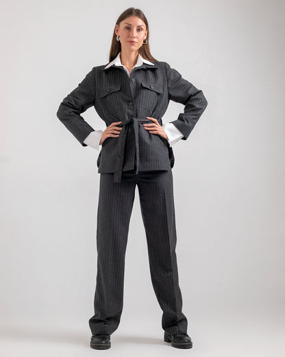 BELTED   WOOL   JACKET