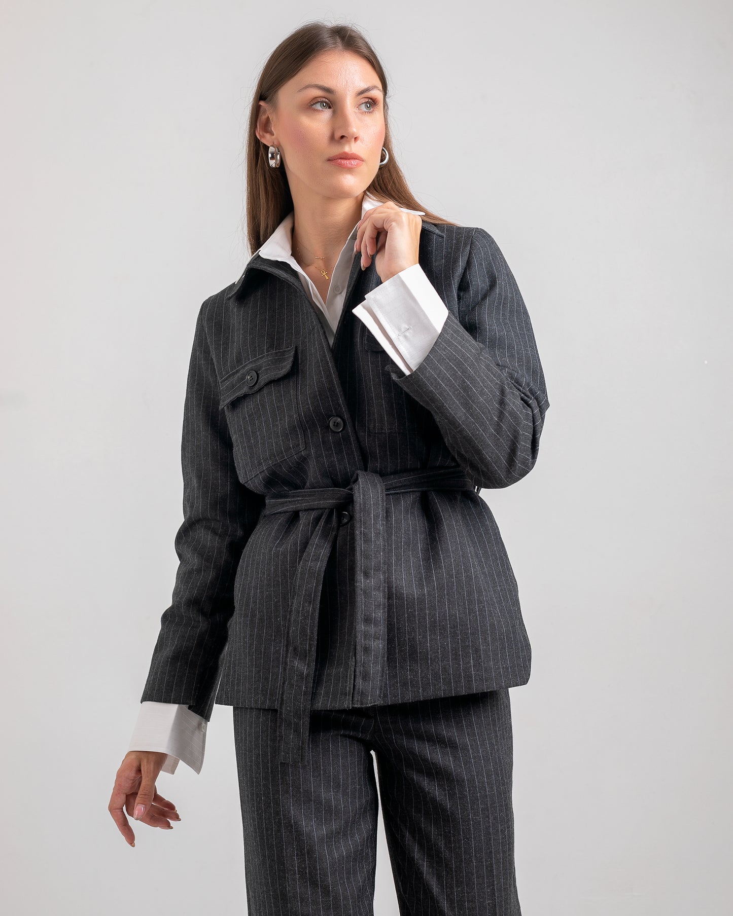 BELTED   WOOL   JACKET