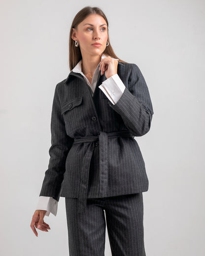 BELTED   WOOL   JACKET