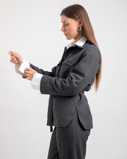 BELTED   WOOL   JACKET