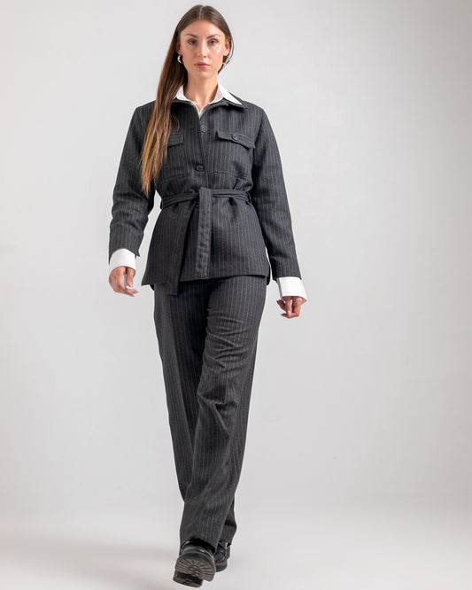 BELTED   WOOL   JACKET