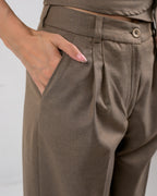 BROWN PLEATED PANTS