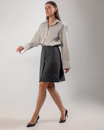 CLASSIC STRIPED  GREY  SHIRT