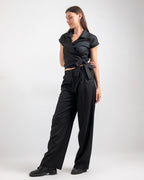 BLACK  PLEATED PANTS