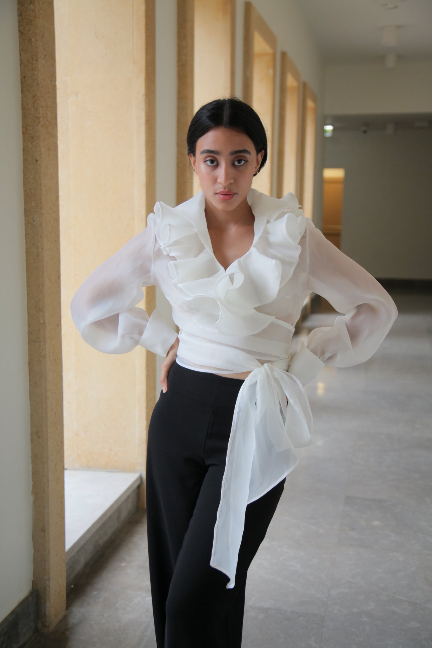 crepe Straight-leg pants