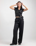 BLACK  PLEATED PANTS