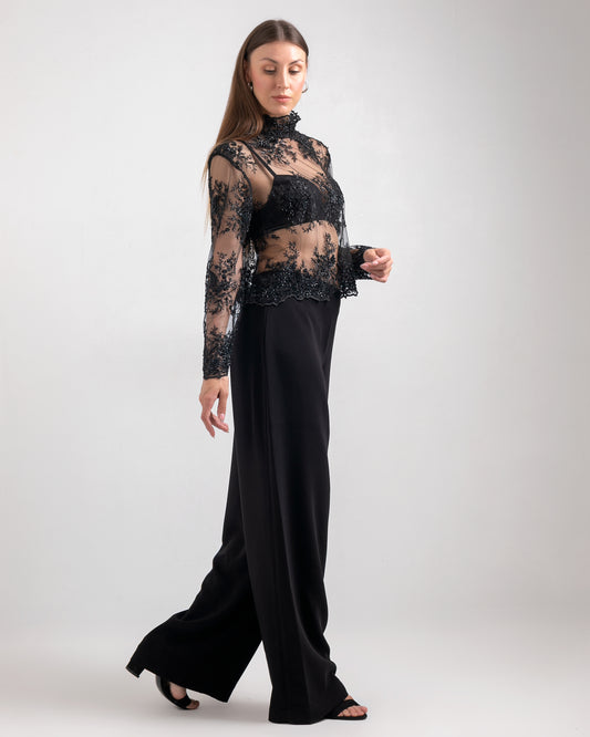 BLACK SHEER TOP
