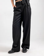 BLACK  PLEATED PANTS