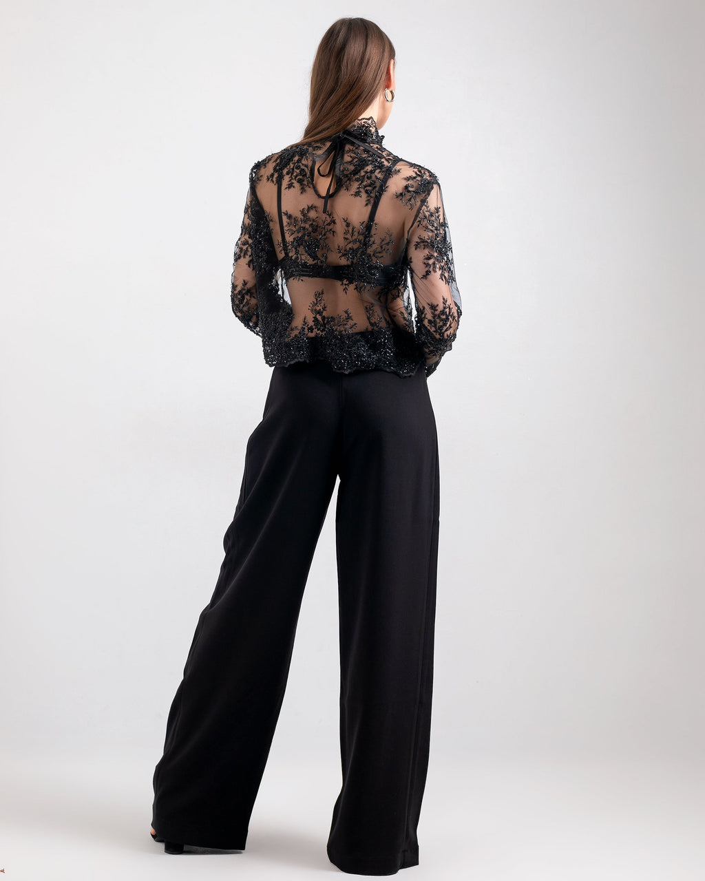 BLACK SHEER TOP