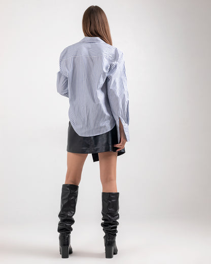 CLASSIC  STRIPED  BLUE  SHIRT