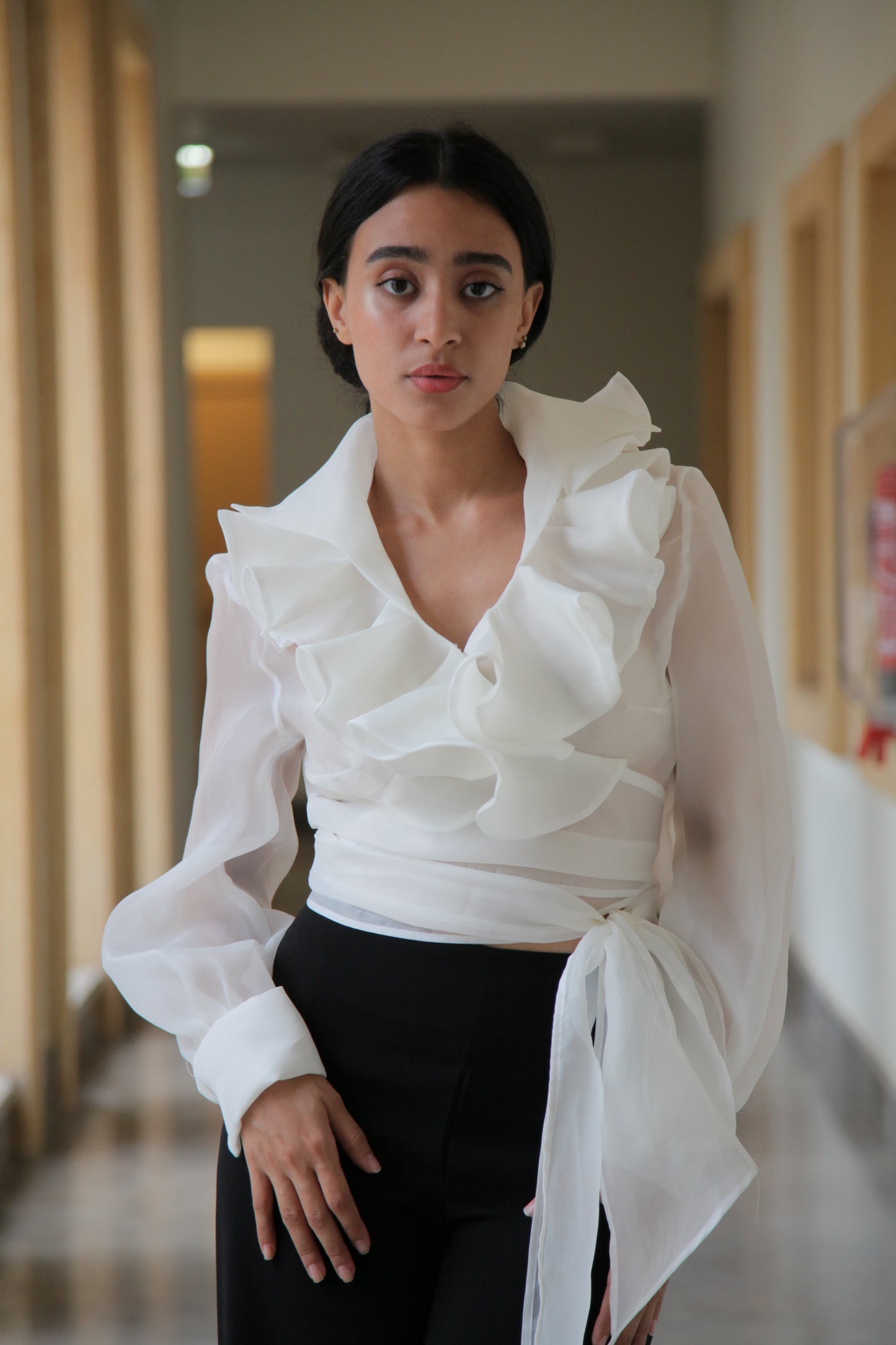 WHITE ORGANZA BLOUSE