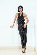 SATIN HALTER TOP
